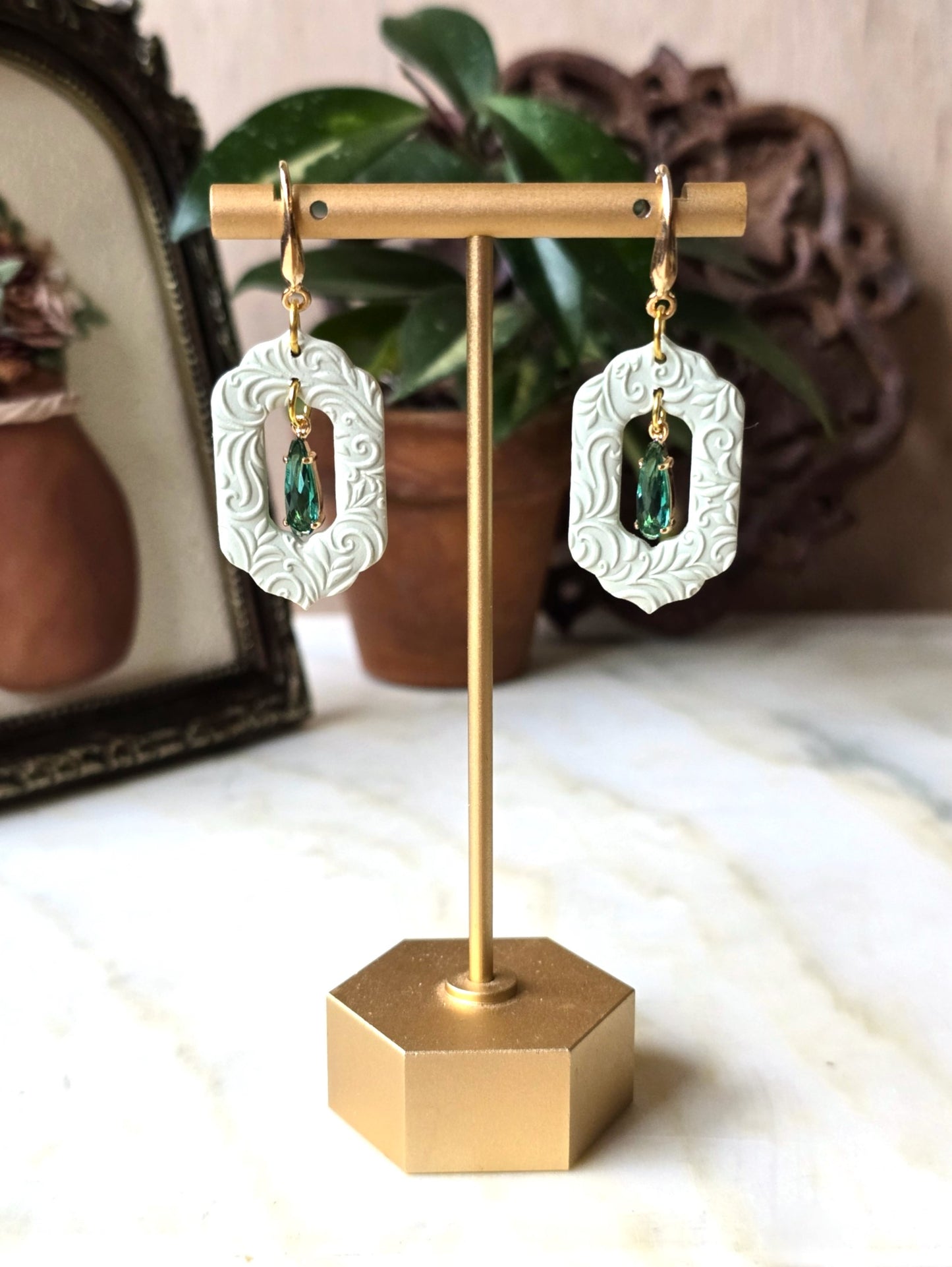Amelia I Light Green Polymer Clay Earring