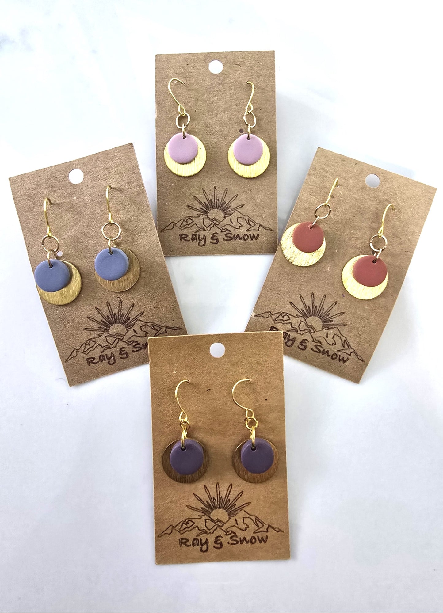 Simple Polymer Clay Round Dangle Earring