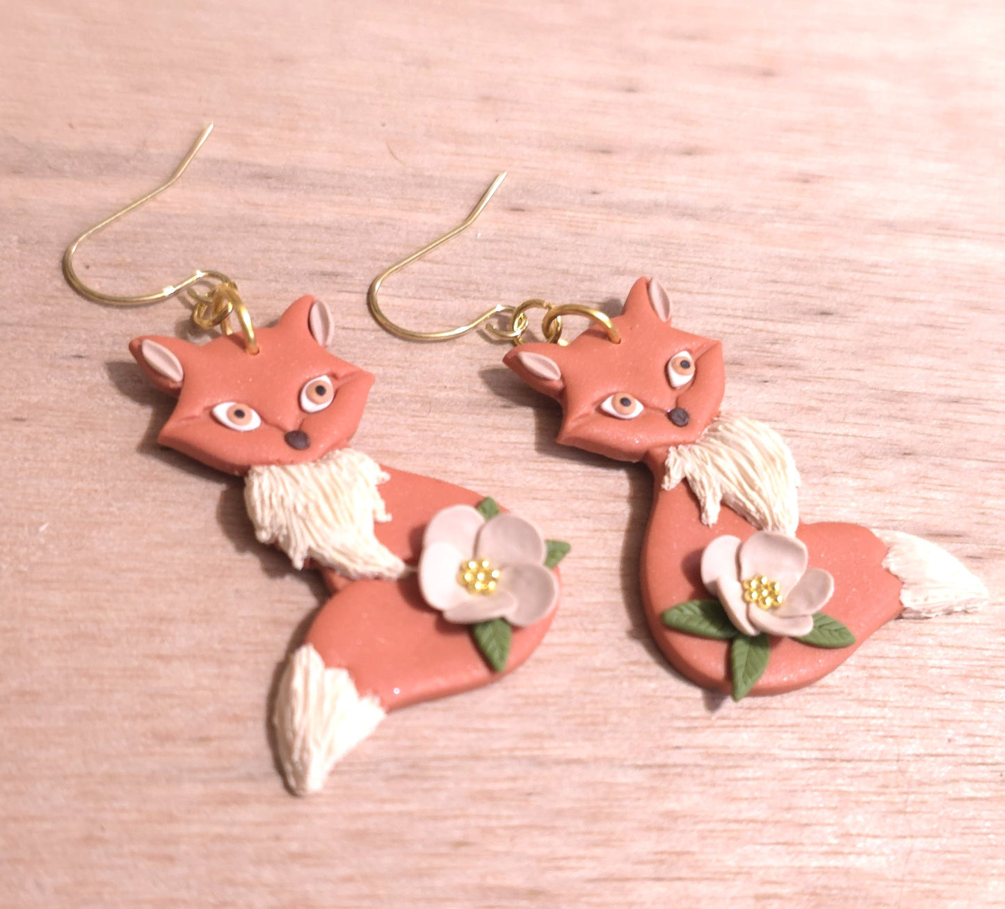 Fox Polymer Clay Dangle Earring