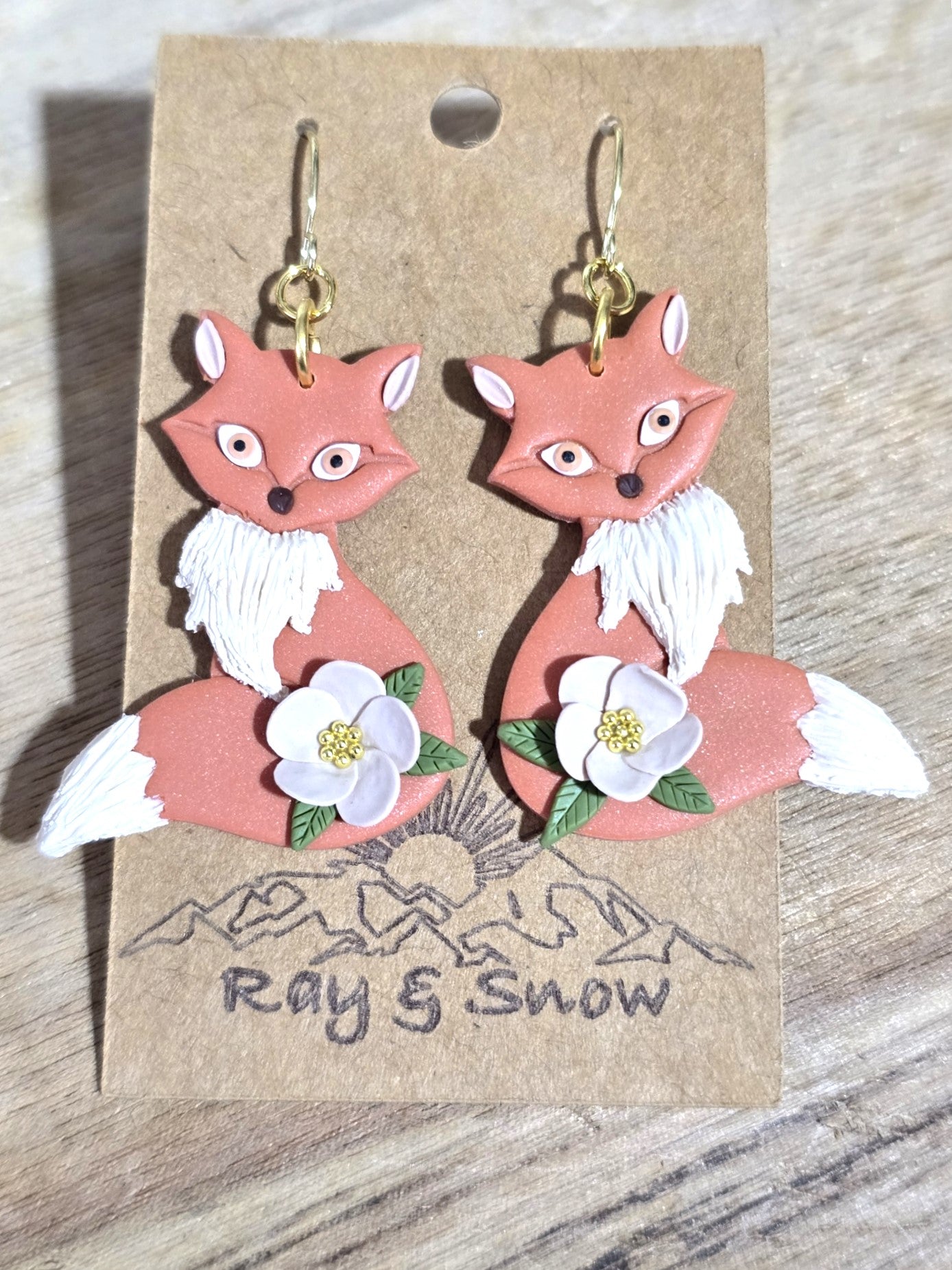 Fox Polymer Clay Dangle Earring