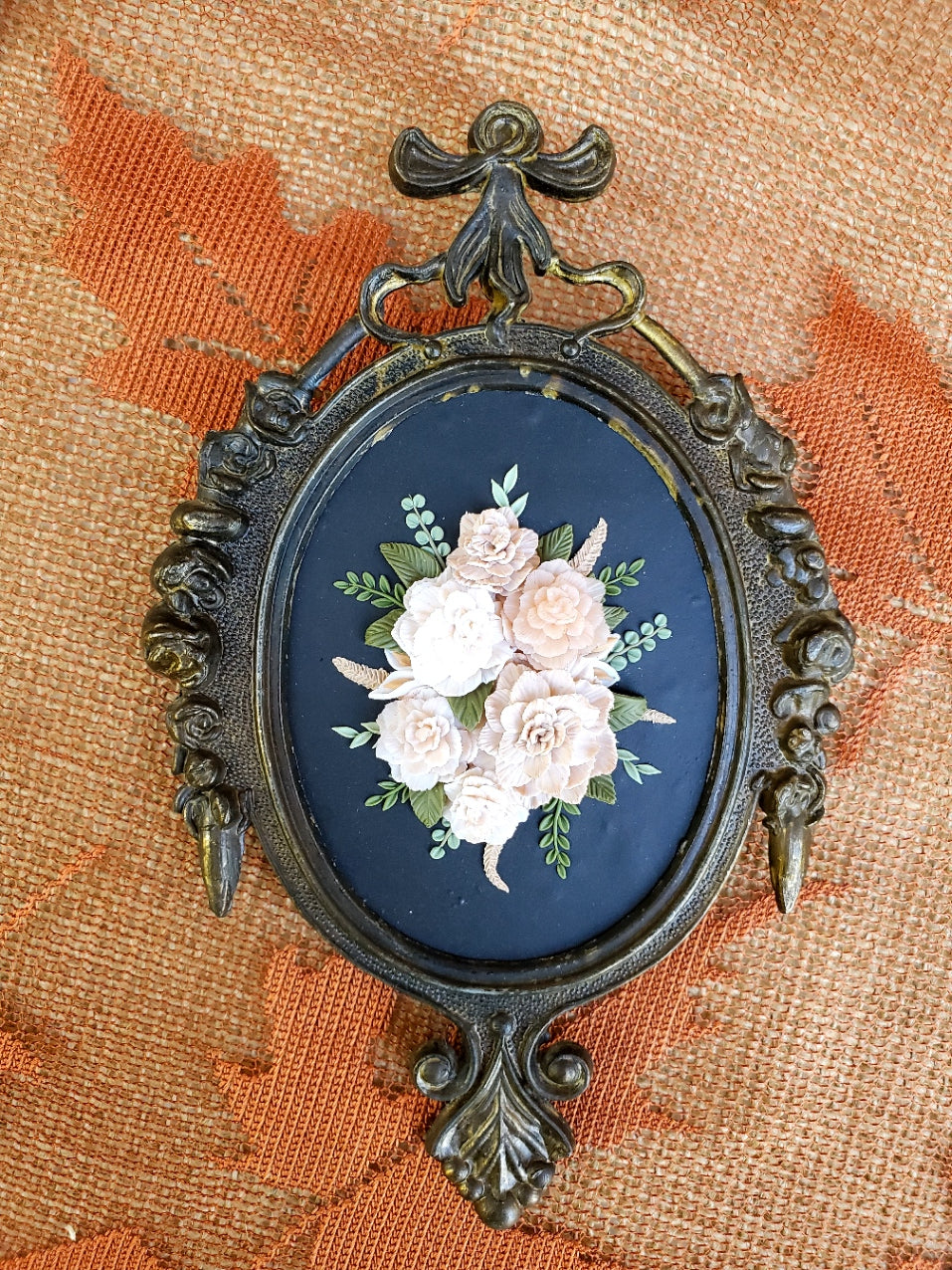 Framed Polymer Clay Floral Arrangement