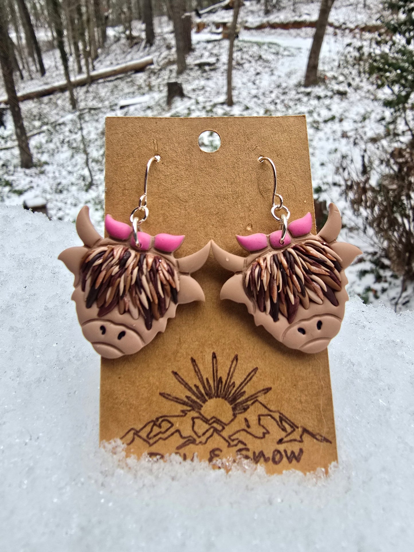 Highland Cow Polymer Clay Earring