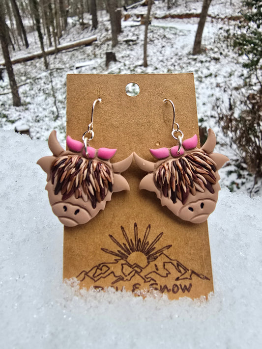 Highland Cow Polymer Clay Earring